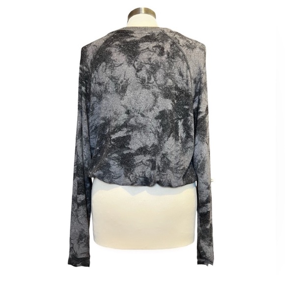 BKE black & grey sweatshirt soft elastic waist top women’s size small tie-dye - Picture 2 of 4